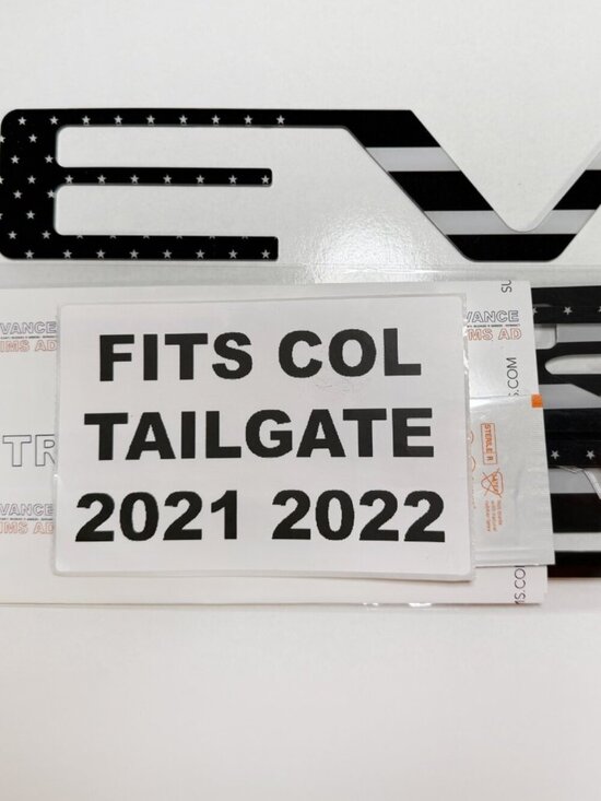 Advanced Trims Other - 3D US BLACKENED FLAG RAISED TAILGATE LETTERS FOR 2021 2022 COLORADO